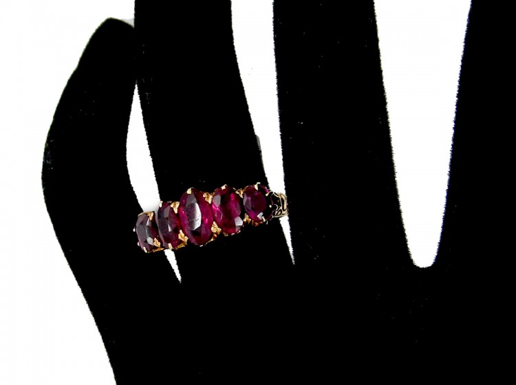 Victorian Five Stone Ruby Ring