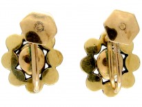 Georgian Flat Cut Garnet Cluster Earrings