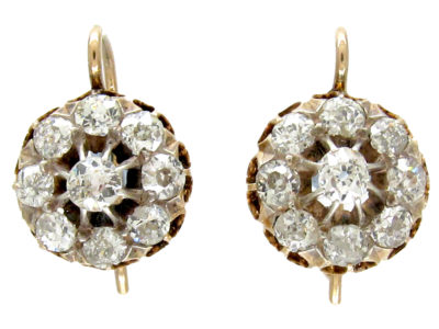 Victorian Diamond Cluster Earrings