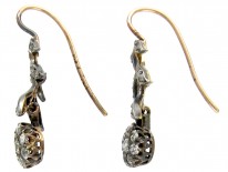 Edwardian Diamond Flower Drop Earrings