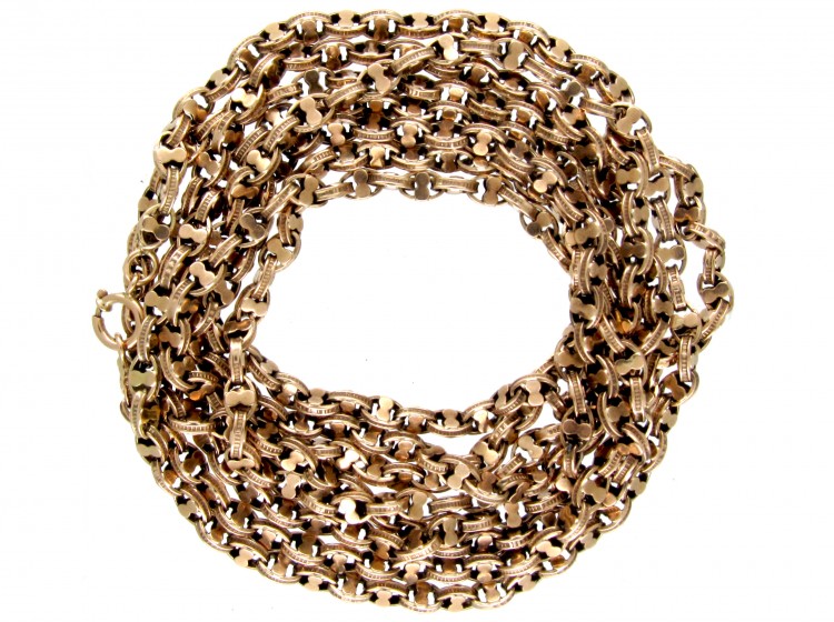 9ct Gold Fancy Link Victorian Guard Chain