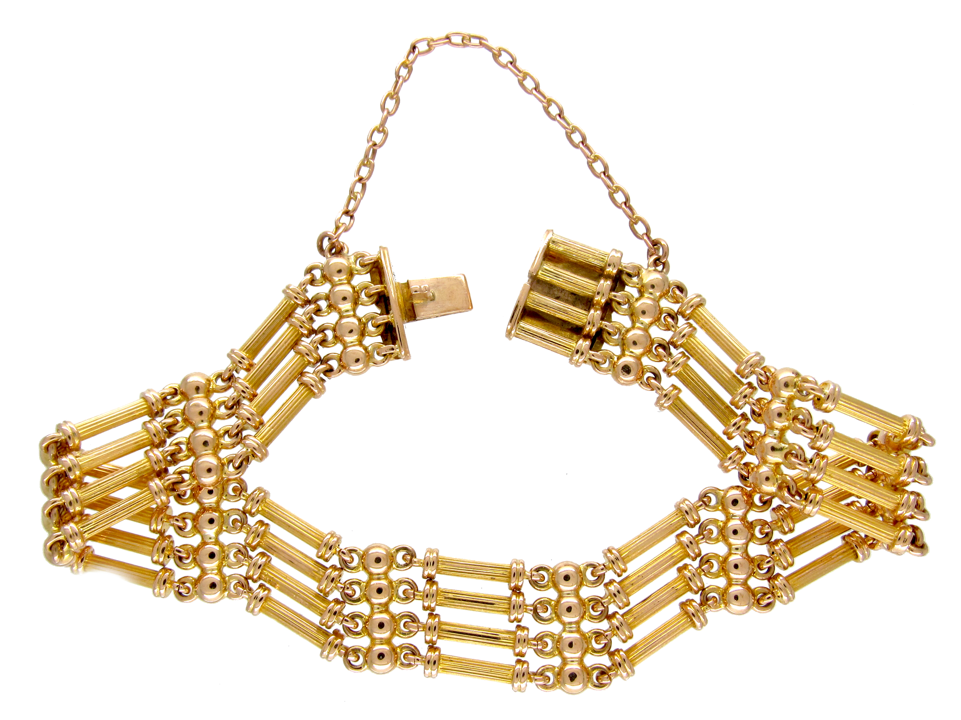 15ct Gold Edwardian Gate Bracelet (383E/O) The Antique Jewellery Company