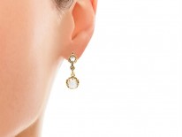 French Rose Diamond Drop Earrings