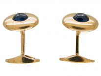 Cabochon Sapphire & 18ct Gold Cufflinks by Wempe