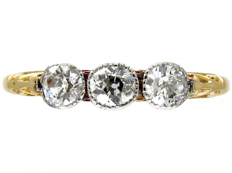Diamond Three Stone Edwardian Ring