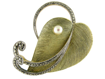 Theodor Fahrner Silver Gilt Leaf Brooch