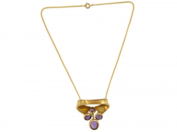 French 18ct Gold & Amethyst Necklace