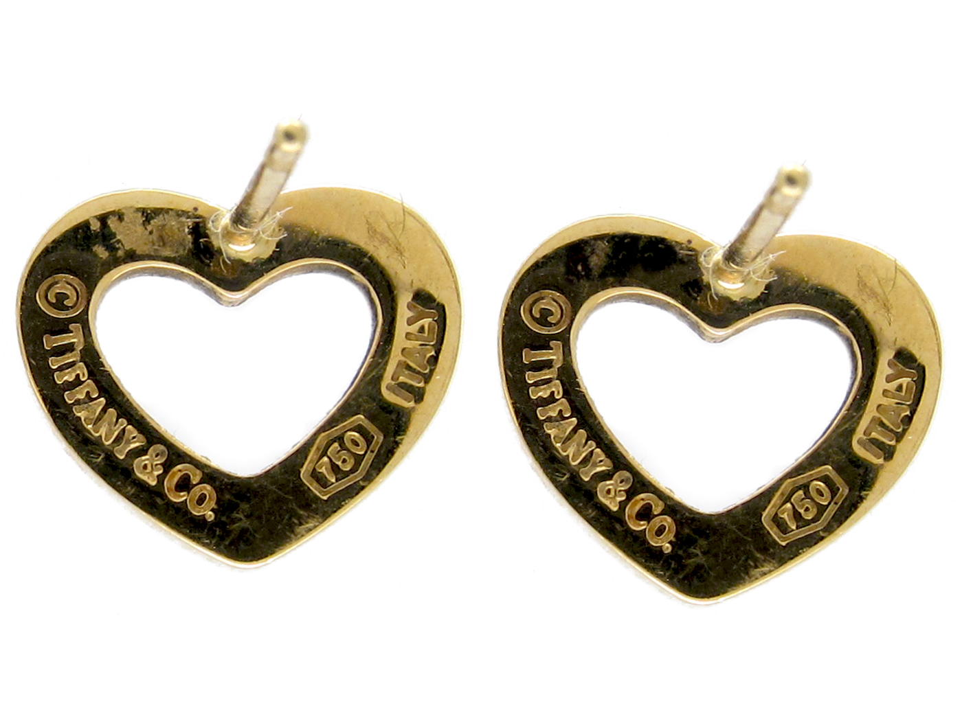 Tiffany & Co. 18ct Gold Heart Earrings (533C) | The Antique Jewellery ...