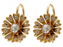 Edwardian Gold & Diamond Daisy Earrings