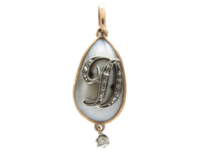 Diamond & Blister Pearl D Pendant