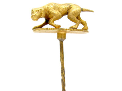 Hunting Dog 18ct Gold Victorian Tie Pin
