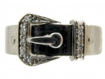 Platinum & Diamond Art Deco Buckle Ring