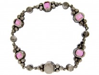 Edwardian Silver Pink & White Paste Bracelet