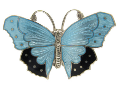 Silver & Enamel Butterfly Brooch