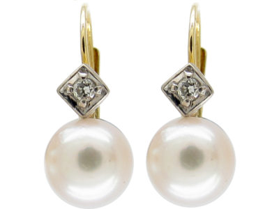 Pearl & Diamond Earrings