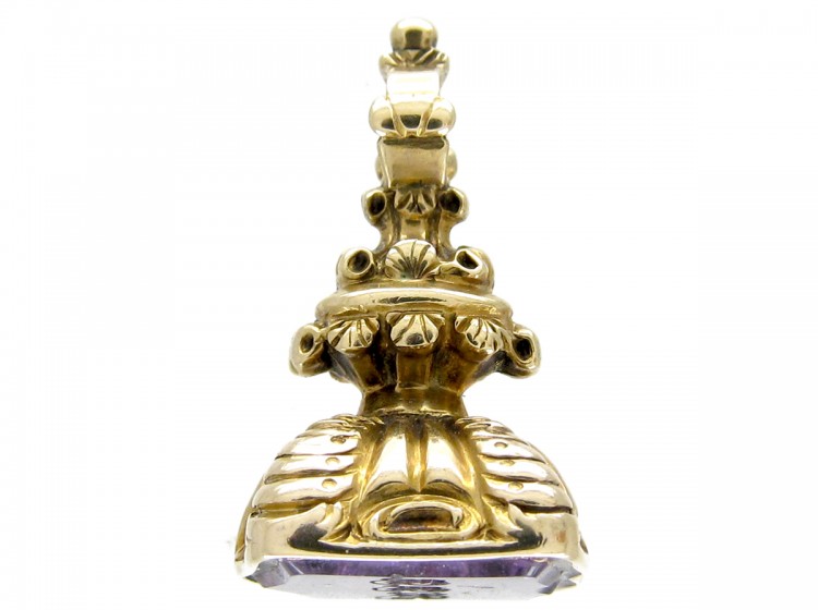 Regency Gold Cased Seal with Amethyst Base