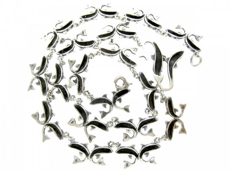 Silver Fishes Necklace