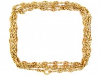 French 18ct Gold Long Guard Chain