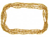 French 18ct Gold Long Guard Chain