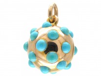Edwardian Turquoise Set 15ct gold Ball Locket
