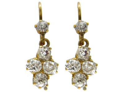 Victorian Diamond 18ct Gold Drop Earrings