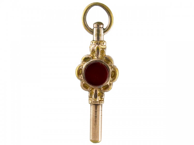 Victorian Gold Cased Bloodstone & Cornelian Watch Key
