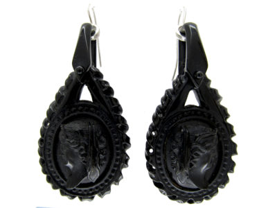 Large Victorian Jet Earrings