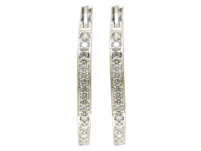 Diamond 18ct White Gold Hoop Earrings