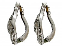 Silver Clip on Paste Art Deco Earrings