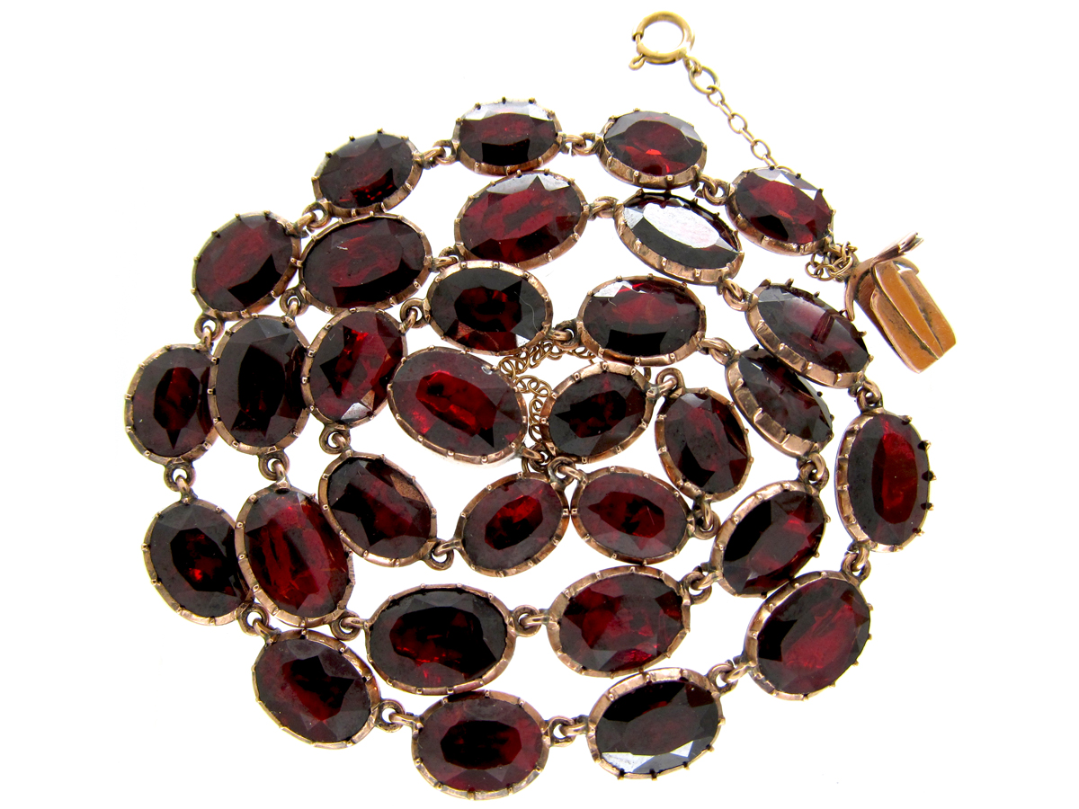 •STRAY• flat faceted garnet geo + silver necklace (various lengths)