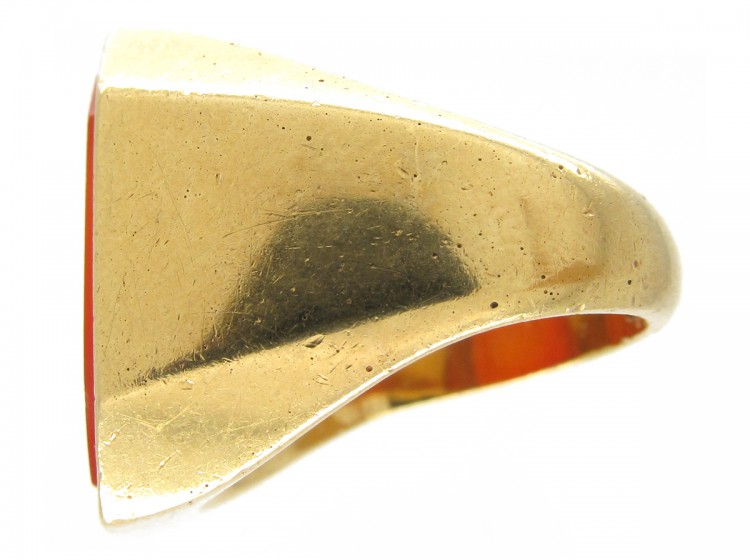 Large 18ct Gold Carnelian Signet Ring