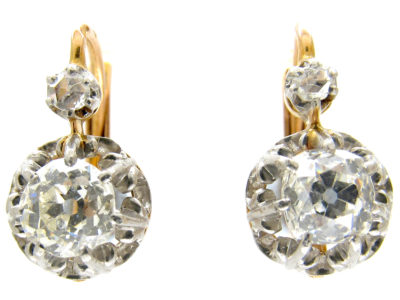 Diamond Drop 18ct Gold Earrings