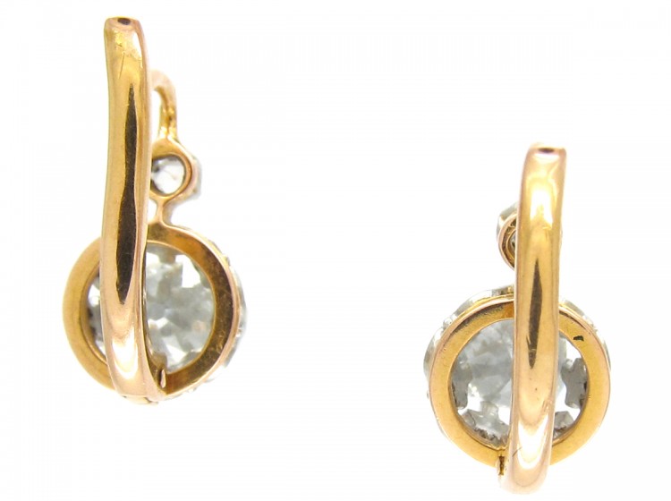 Diamond Drop 18ct Gold Earrings