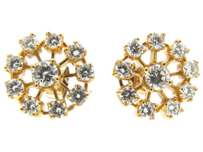 Diamond 18ct Gold Wheel Earrings