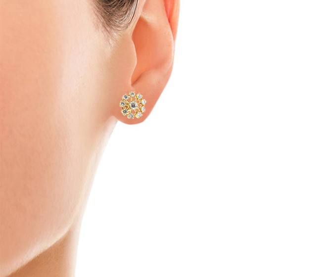 Diamond 18ct Gold Wheel Earrings