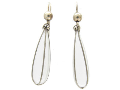 Rock Crystal & Silver Drop Earrings