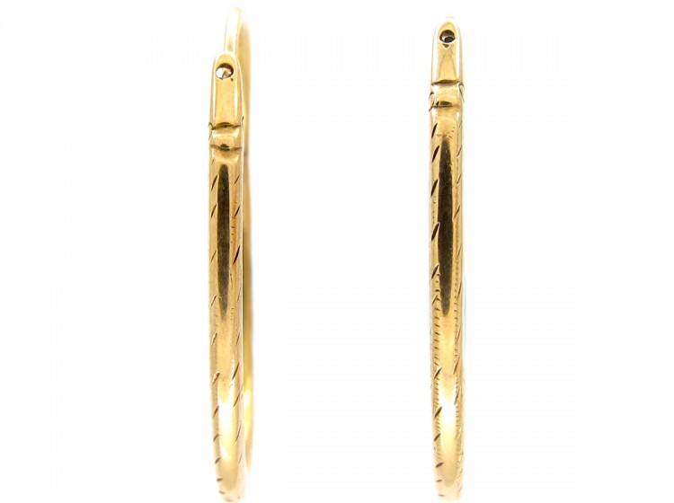 Georgian 18ct Gold Hoop Snake Earrings