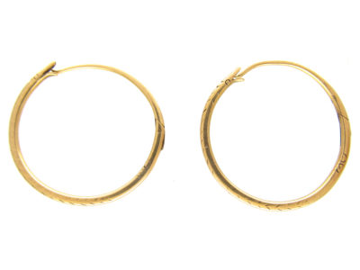Georgian 18ct Gold Hoop Snake Earrings