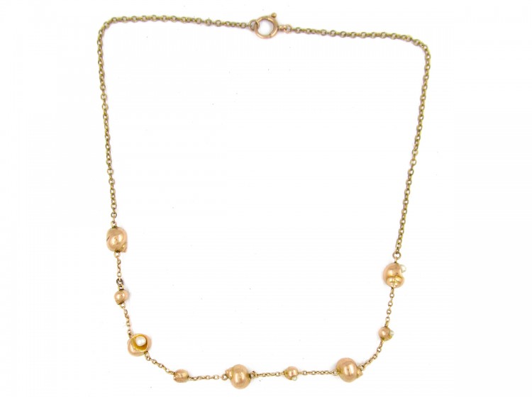 9ct Gold & Natural Pearl Shell Necklace