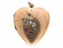 9ct Back & Front Heart Locket with Swallow Motif