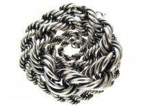 Silver Graduated Rope Necklace