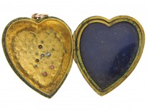 9ct Back & Front Heart Locket with Swallow Motif