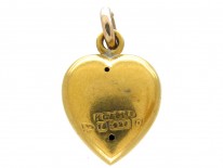 15ct Gold Heart Pendant set with Natural Split Pearls
