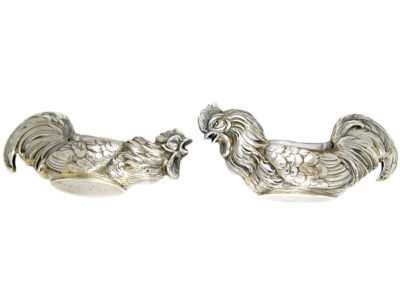 Cockerel & Hen Silver Salt Cellars