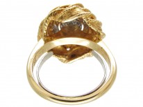 Diamond Cluster 18ct Gold Modernist Ring