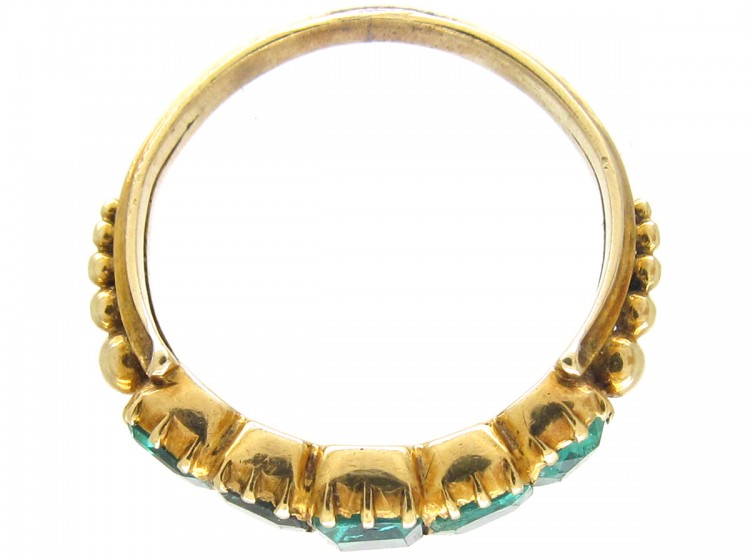 Georgian Emerald & 18ct Gold Five Stone Ring