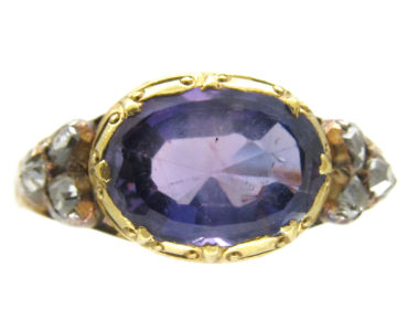 Sapphire & Rose Diamond Georgian Ring