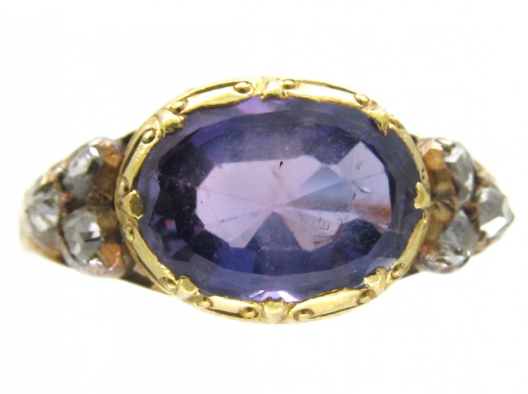 Sapphire & Rose Diamond Georgian Ring