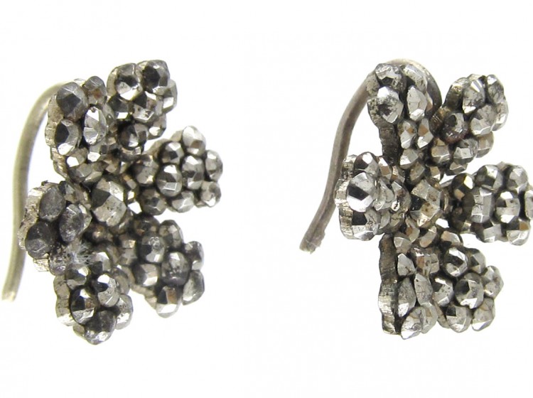 Georgian Cut Steel Flower Earrings