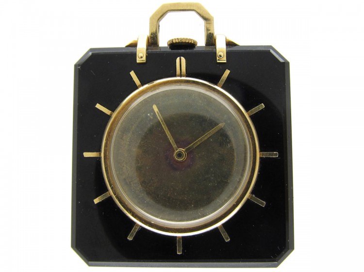 Onyx & Gold Watch Pendant